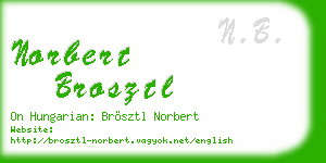 norbert brosztl business card